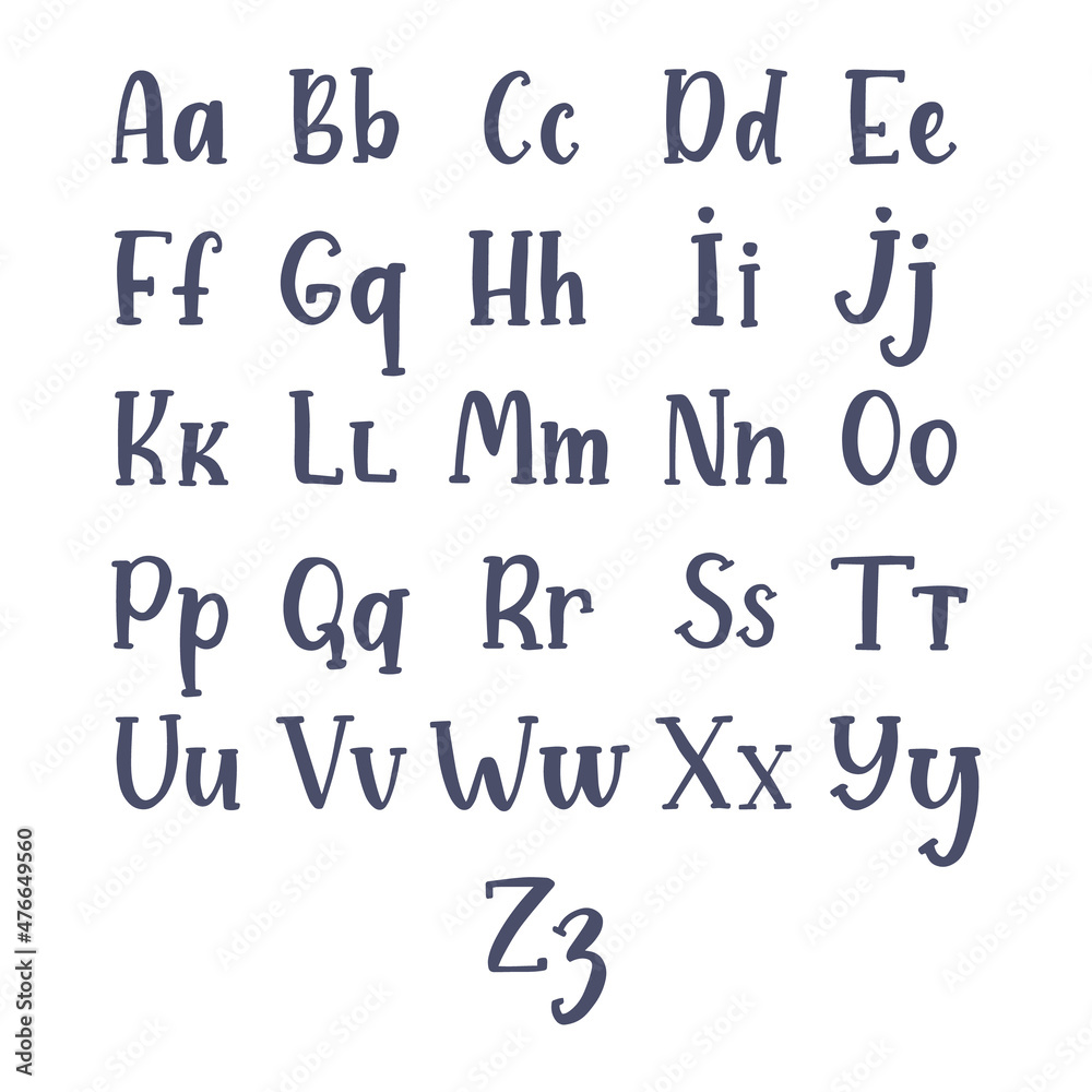 Handwritten lettering vector font aphabet Handwritten lettering vector font aphabet
