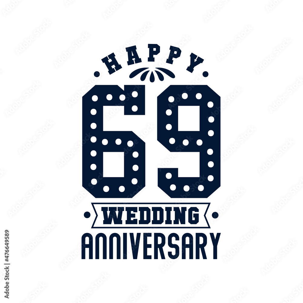 69 Anniversary celebration, Happy 69th Wedding Anniversary