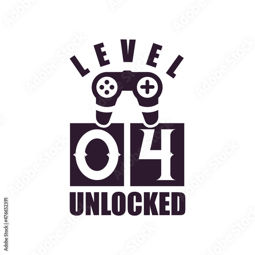 4th Birthday for Gaming lovers Level 4 Unlocked