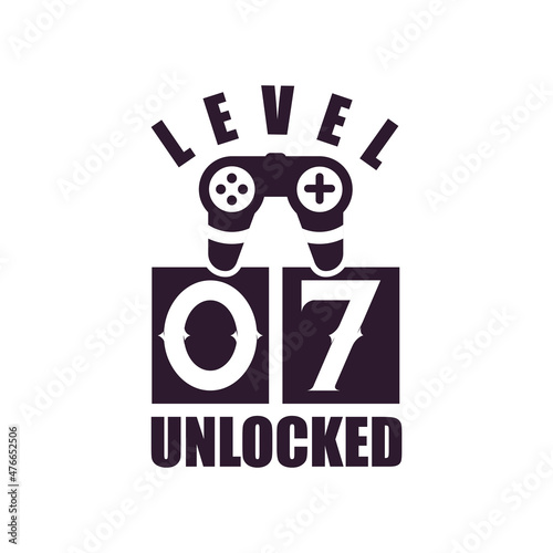 7th Birthday for Gaming lovers Level 7 Unlocked