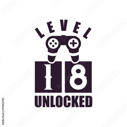 18th Birthday for Gaming lovers Level 18 Unlocked