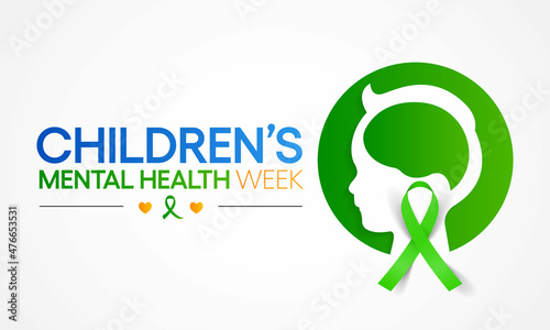 Children's Mental health week is observed every year in February, Vector illustration
