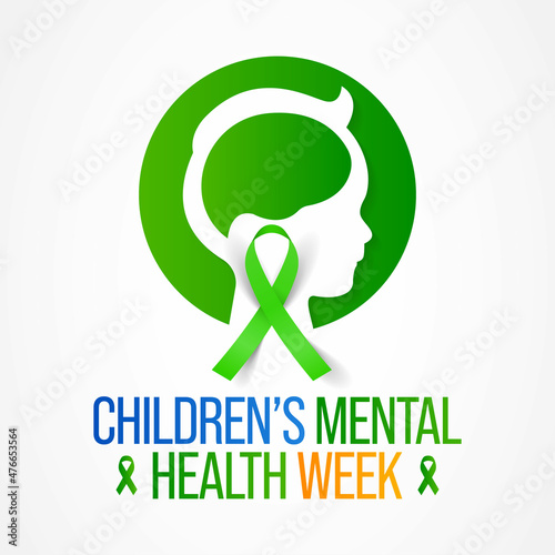 Children's Mental health week is observed every year in February, Vector illustration