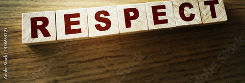 Canvas Print Respect word written on wood block