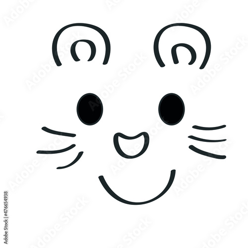 the muzzle of a kitten on a transparent background. Print for children's clothing.