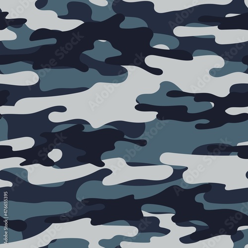 modern blue military vector camouflage print, seamless pattern for clothing headband or print. camouflage from pols								