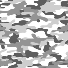 Fotobehang Grijs patronen Grijs leger camouflage patroon naadloos  © keni