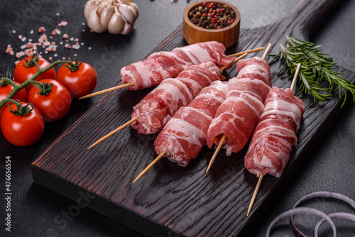 A delicious dish of pork mince wrapped with delicious pieces of bacon