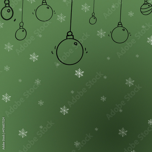 christmas background with balloons and snowflakes