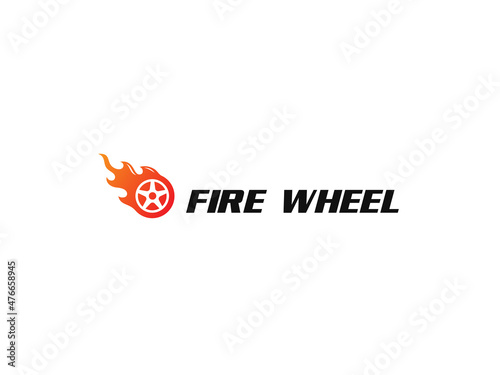 fire wheel logo design. logo template