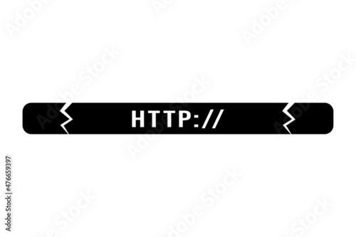 Fake Phishing website icon. The address bar of the fake website. The concept of cybercrime, Internet fraud, phishing scam. Solid black vector icon isolated on white background