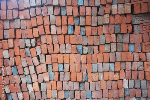 Brick stacked for construction texture background
