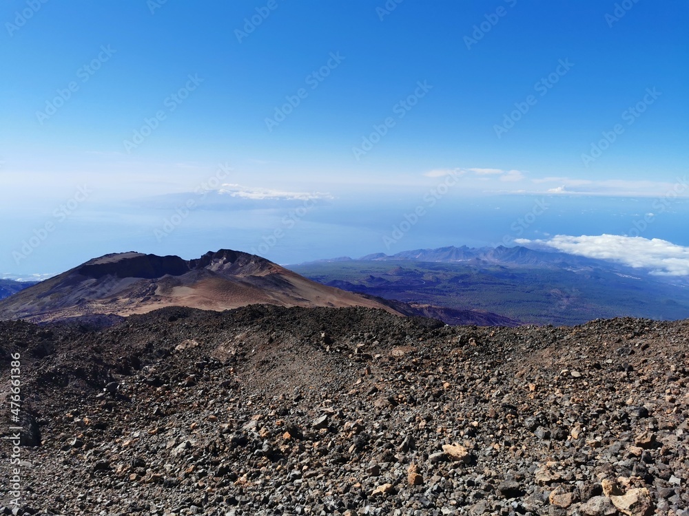 Volcanic landscape. El Teide national park landscape at Tenerife Island. Spain.