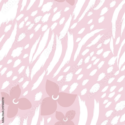Vector floral pattern on colored background