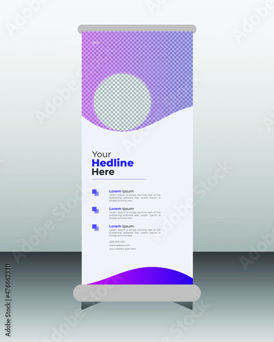Roll up banner stand template design
