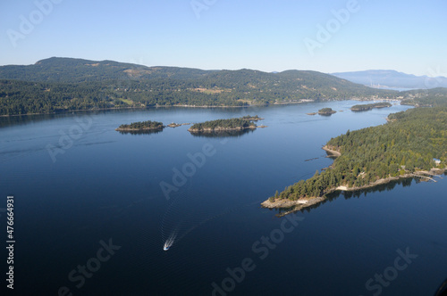 Welbury Point with Third Sister Island and Second Sister Island, Salt Spring Island, British Columbia, Canada photo