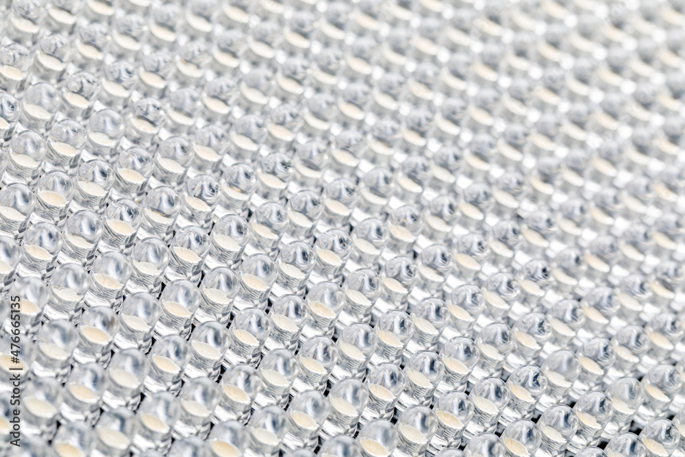 Fototapeta premium Fragment of a LED panel with a shallow depth of field. Photo-video light. Close-up.