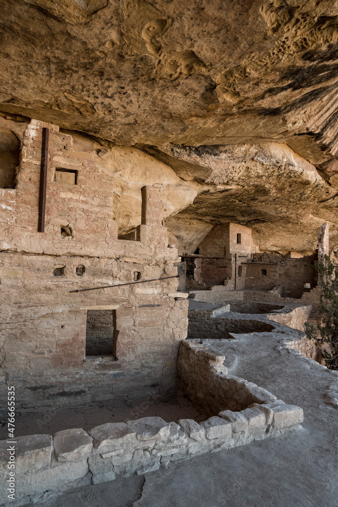 Famous ancient dwellings of native Americans in the Mesa Verde