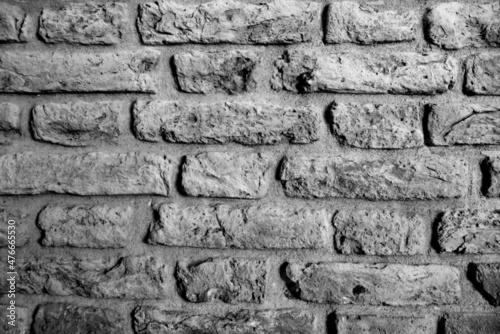 craft brick wall in black and white