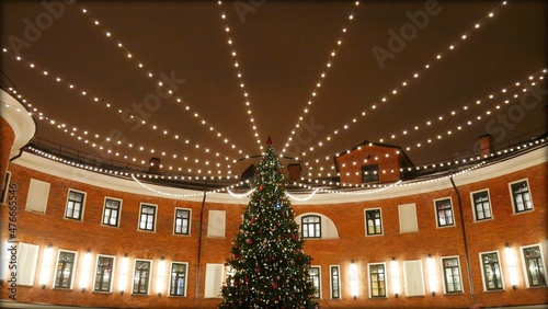 Christmas tree in the center of the old square
