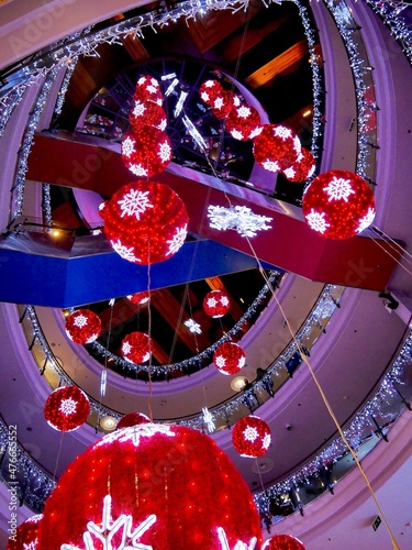 multicolored holiday decorations in the form of Christmas balls