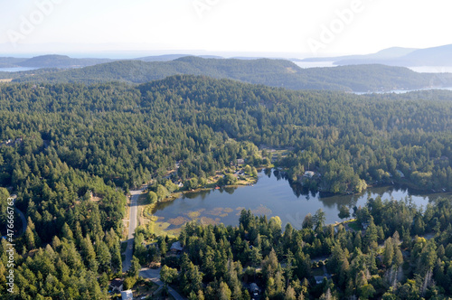 Magic Lake, North Pender Island Aerial Photographs, British Columbia, Canada. photo