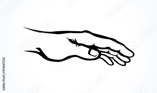 Praying hands. Vector drawing icon