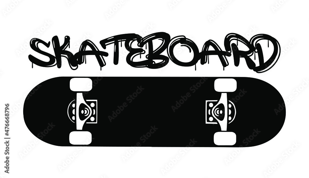 Vecteur Stock Skateboard skate park vintage logo. Skateboarding retro  emblem. Vector illustration.Skateboard vector illustration.T-shirt apparel  print design. Scratch board imitation. Black and white hand drawn art |  Adobe Stock