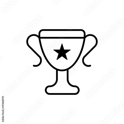 Trophy cup  award black outline icon. Isolated on white background. Flat style simple symbol  sign can be used for  illustration  logo  mobile  app  design  web  dev  ui  ux  gui. Vector EPS 10