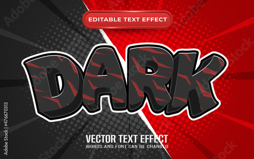 Dark editable text effect comic and cartoon style