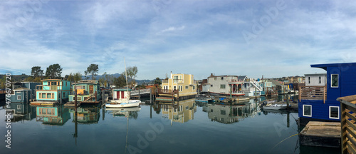 Panoramic View of Richardson Bay Marina in Sausalito