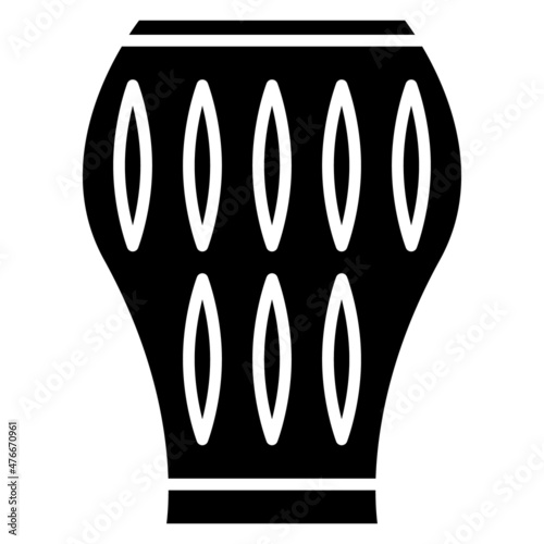A large roomy vase, urn, amphora for the interior. Vector icon, glyph, isolated