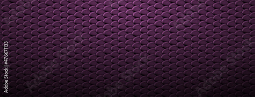 Abstract background of snake, dragon or fish scales in purple colors. Squama texture. Roof tiles.