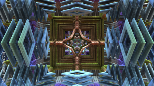 Abstract 3D multicolored geometric pattern