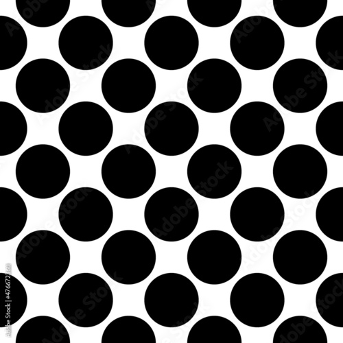 Seamless pattern. Big dots wallpaper. Circles ornament. Vector image. Polka dot motif. Circular figures backdrop. Rounds background. Dotted motif. Digital paper, textile print, web design, abstract.