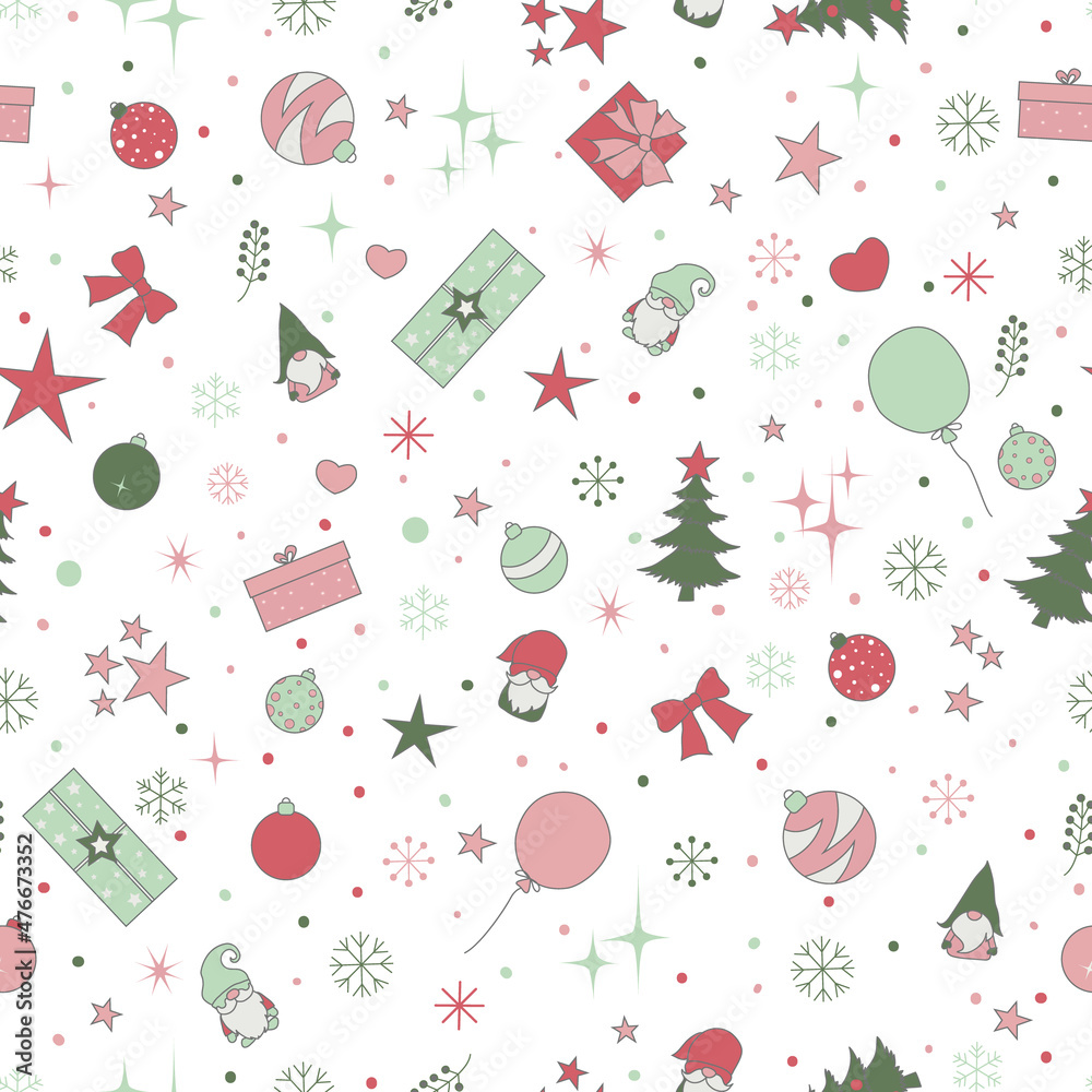 Christmas elements vector seamless pattern Christmas elements vector seamless pattern