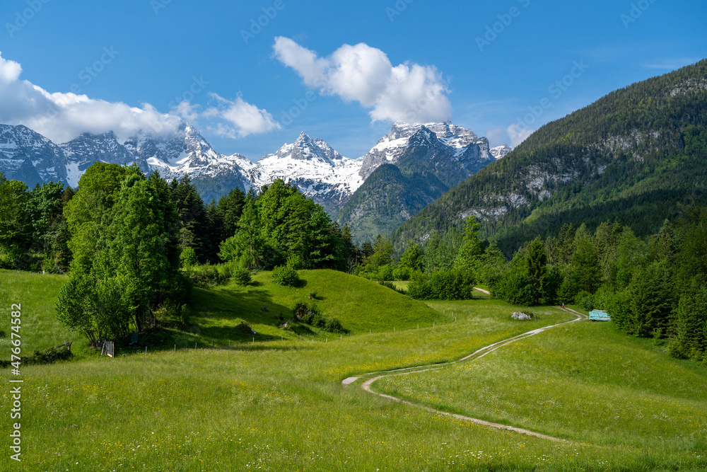 Hiking and Pilgrimage trail in Austria, Lofer, Salzburger Land, Austria