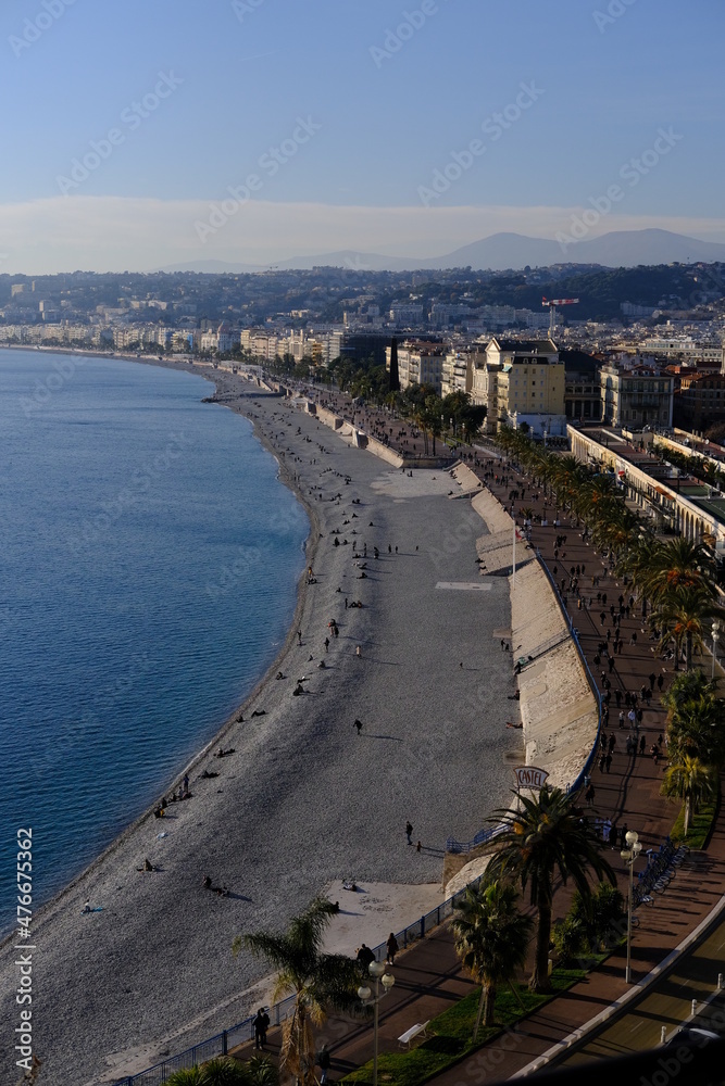 The Angel bay of Nice. The 23rd December 2021, French riviera, south of France.