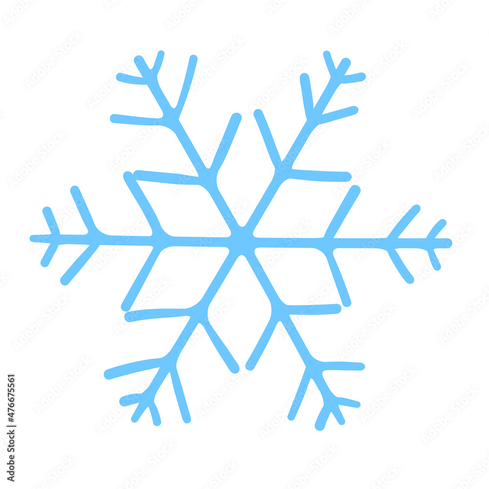 A snowflake drawn by hand. Winter Christmas Decoration A snowflake drawn by hand. Winter Christmas Decoration