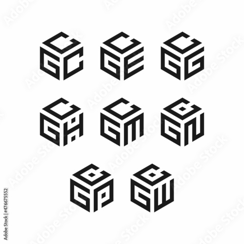 Hexagon Initials Monogram G logo design