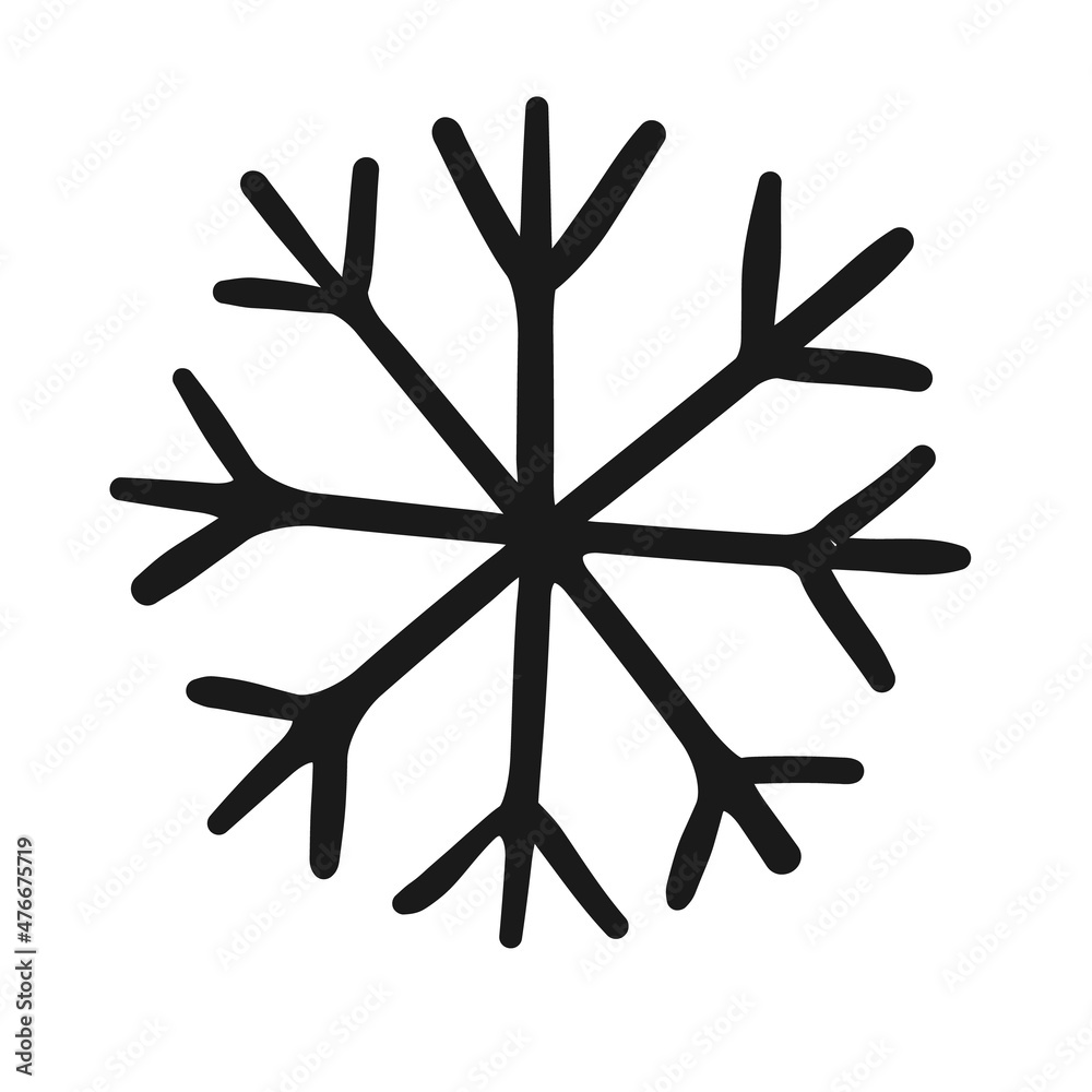 A snowflake drawn by hand. Winter Christmas Decoration A snowflake drawn by hand. Winter Christmas Decoration