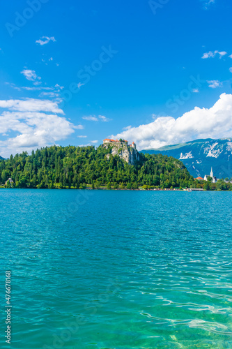 View of the Castle of Lake Bled, Slovenia