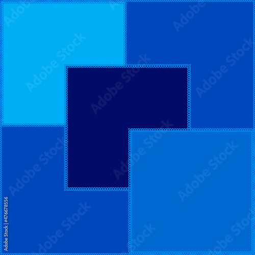 Seamless pattern on a square background - patchwork quilt. Design element.