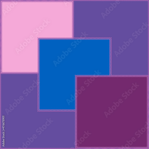 Seamless pattern on a square background - patchwork quilt. Design element.