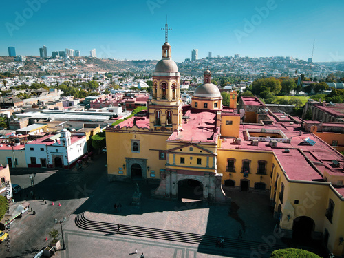 Aerial View from Queretaro, Mexico Church, Plaza del centro, Iglesia, La cruz