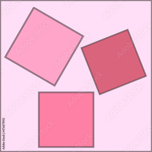 Seamless pattern on a square background - patchwork quilt. Design element.