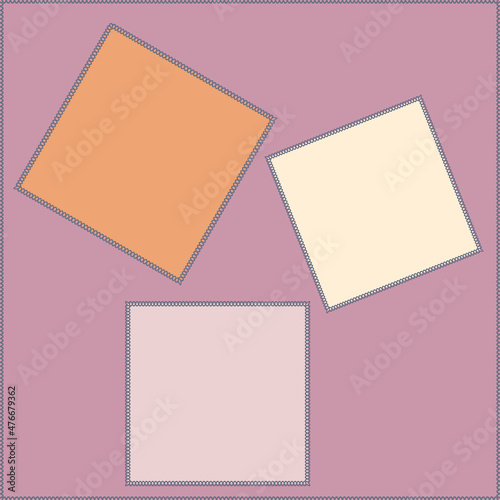 Seamless pattern on a square background - patchwork quilt. Design element.