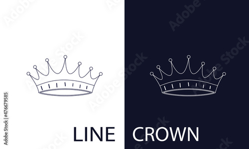 The rulers crown is in the lines. A symbol of power. Icon for dark and light backgrounds. Vector illustration.
