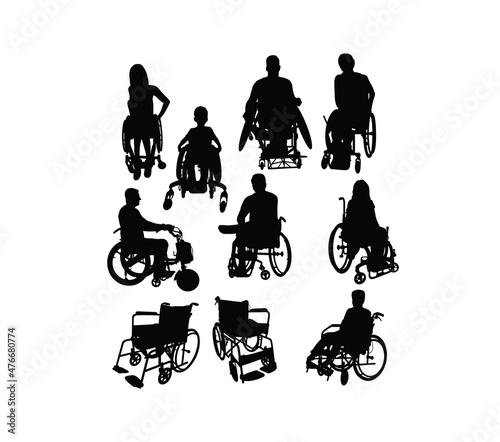 Disabled People Activity Silhouettes, art vector design
