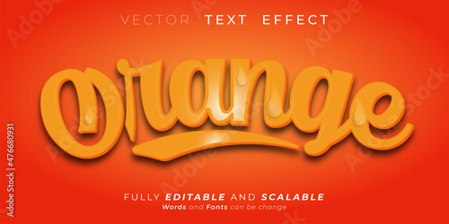 Orange Text effect, Editable three dimension text style